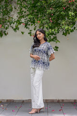 LACE DETAIL PRINTED TOP Bano Ki Gali