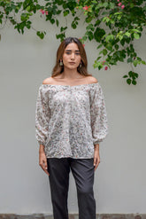 FLORAL OFF SHOULDER PRINTED TOP Bano Ki Gali