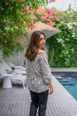 FLORAL OFF SHOULDER PRINTED TOP Bano Ki Gali