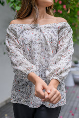 FLORAL OFF SHOULDER PRINTED TOP Bano Ki Gali
