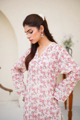 BAH-002 - Off White 2 Pcs Embroidered Suit Bahar