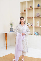 BAH-001 - Lavender 2 Pcs Embroidered Suit Bahar