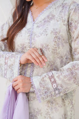 BAH-001 - Lavender 2 Pcs Embroidered Suit Bahar