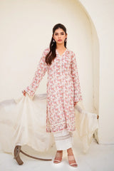 BAH-002 Off White Embroidered 2-Piece Suit - Front View | Bano Ki Gali