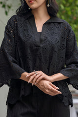 EMBROIDERED COLLARED TOP Bano Ki Gali