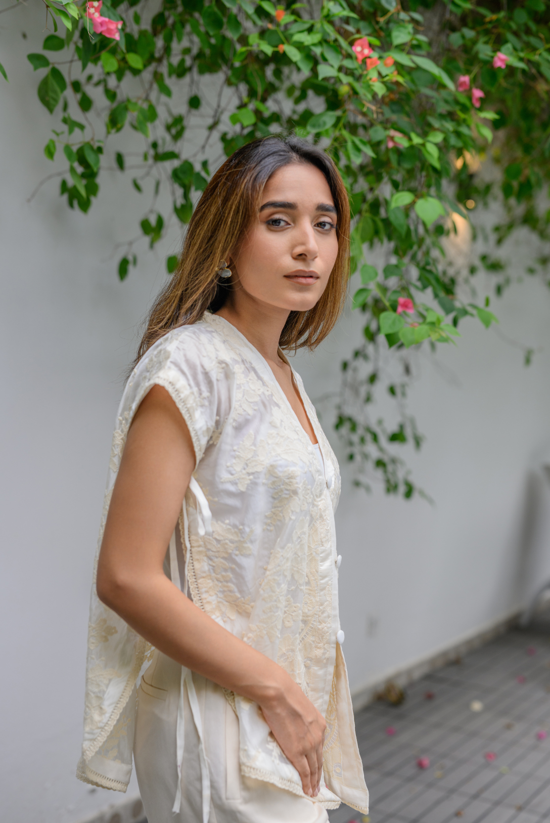 Ivory Embroidery Top Bano Ki Gali