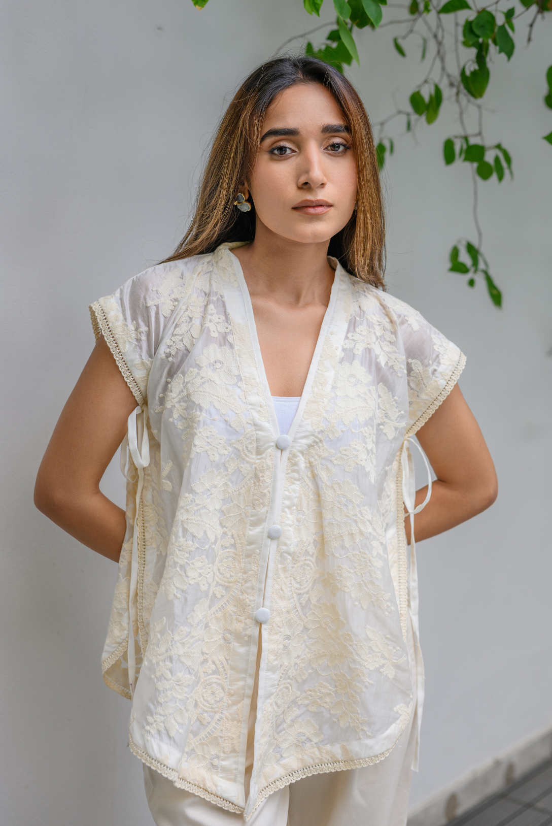 Ivory Embroidery Top Bano Ki Gali