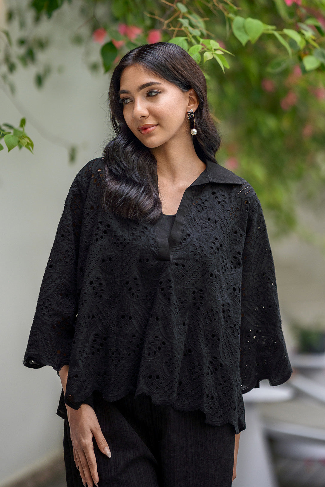 EMBROIDERED COLLARED TOP Bano Ki Gali
