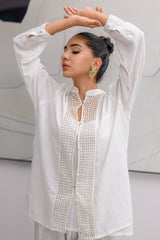 CLASSIC PLEATED White TOP Bano Ki Gali